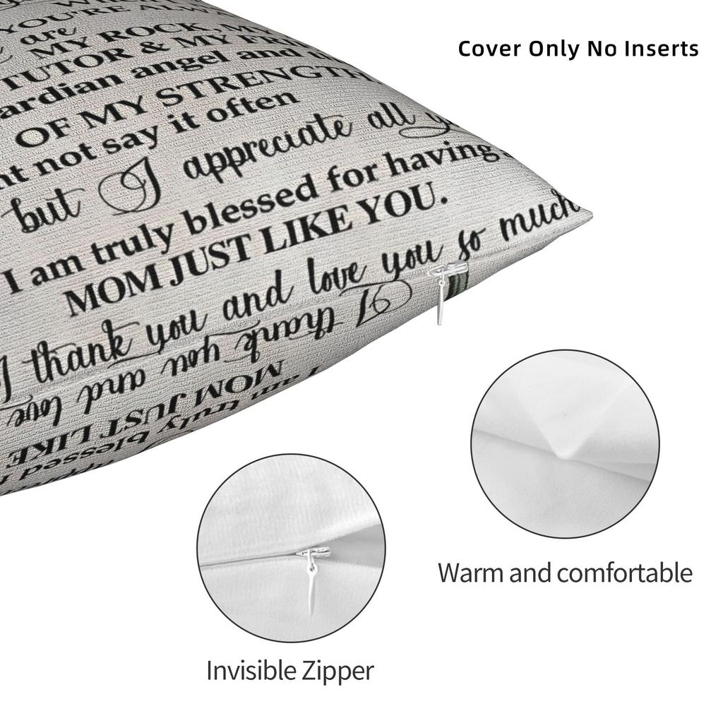 Mother's Day Square Pillow Covers Polyester Seat Anniversary Mom Birthday Cushion Cover Cool Decorative Throw Pillow Case 40*40