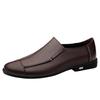 Classic Brand British Style Brown Men's Flat Shoes Office Men's Business Shoes Daily Commuting Men's Leather Casual Shoes