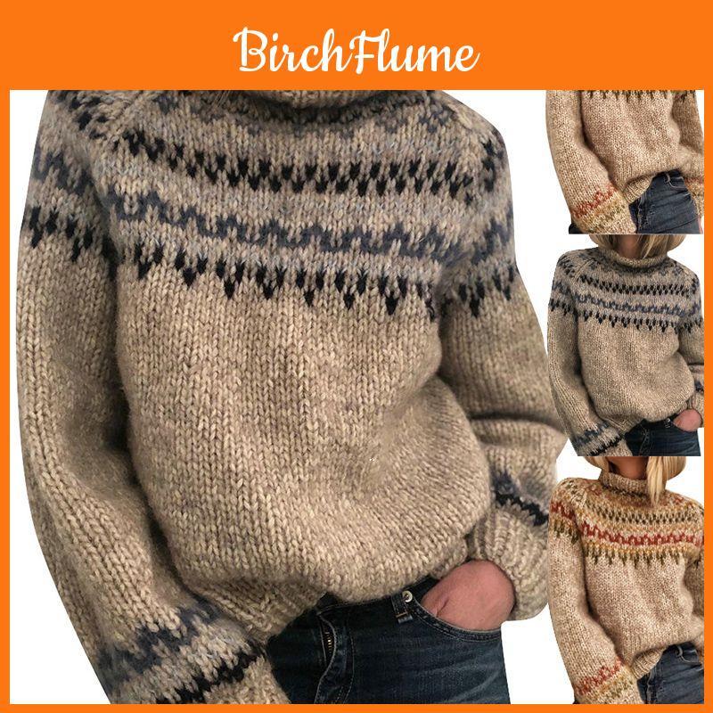 Stylish Women's Sweater Jumper Casual Tops With Elegant Half-collar Design For Winter