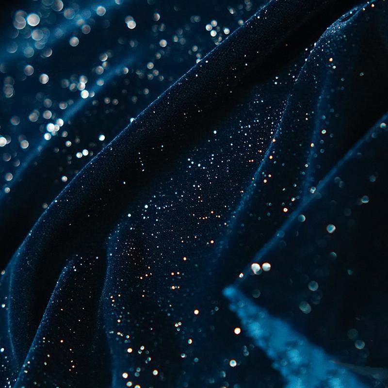 Velvet Fabric Glitter Starry Design Soft Smooth Non-Elastic Shiny Material DIY Sewing Wedding Dresses Banquet Gowns Cheongsam
