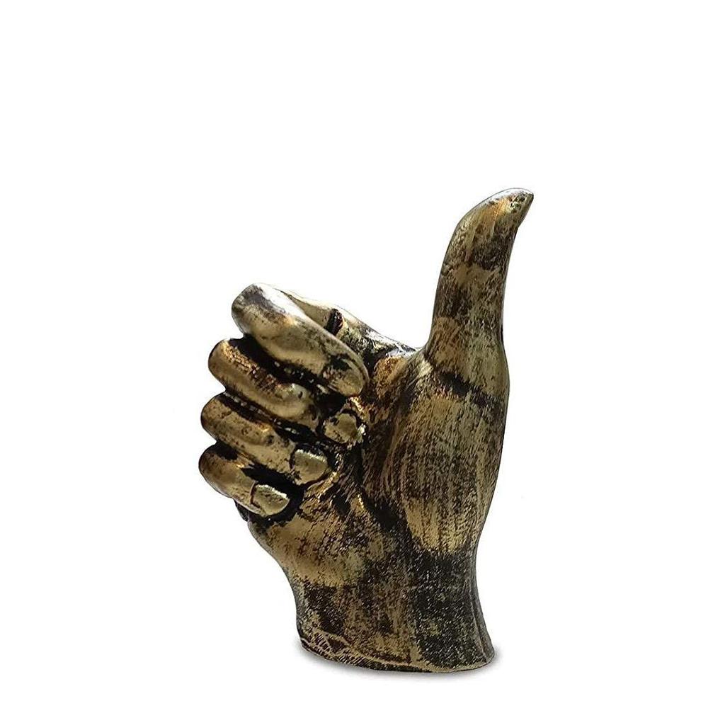Resin Thumbs Up Sign Gesture Showpiece (5.5x1.5x1.5 inch)