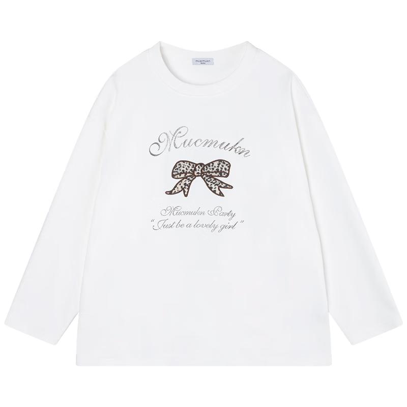 Mucmukn Girls  Leopard Print Long Sleeve T-Shirt 140CM