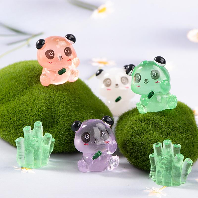 Micro Landscape Resin Decoration Glow-in-the-dark Cartoon Red Panda Decoration Desktop Car Decoration Accessories