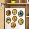 Refrigerator Magnets Ornament 1/6Pcs Halloween Retro Frame Magnet Wood Carved Fridge Metal Surface Decorations Cabinet Whiteboard Magnet for