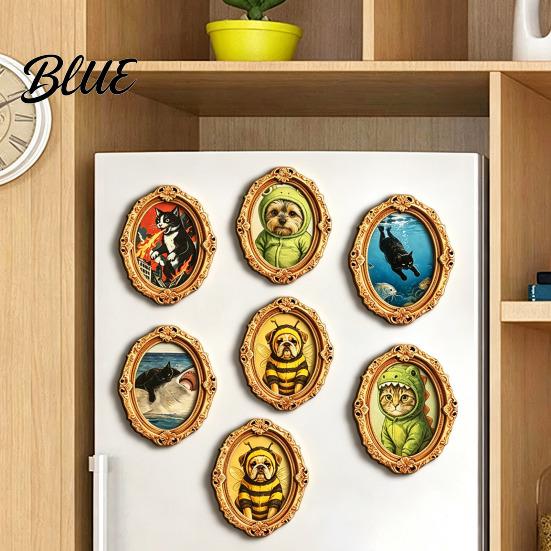 Refrigerator Magnets Ornament 1/6Pcs Halloween Retro Frame Magnet Wood Carved Fridge Metal Surface Decorations Cabinet Whiteboard Magnet for