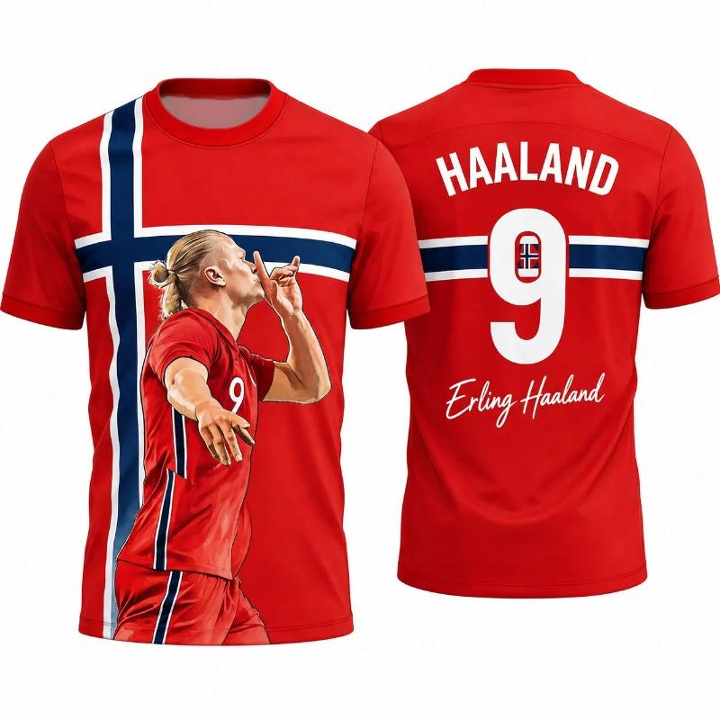 2026  Maglietta da Calcio Norvegia Haaland Poliestere Traspirante