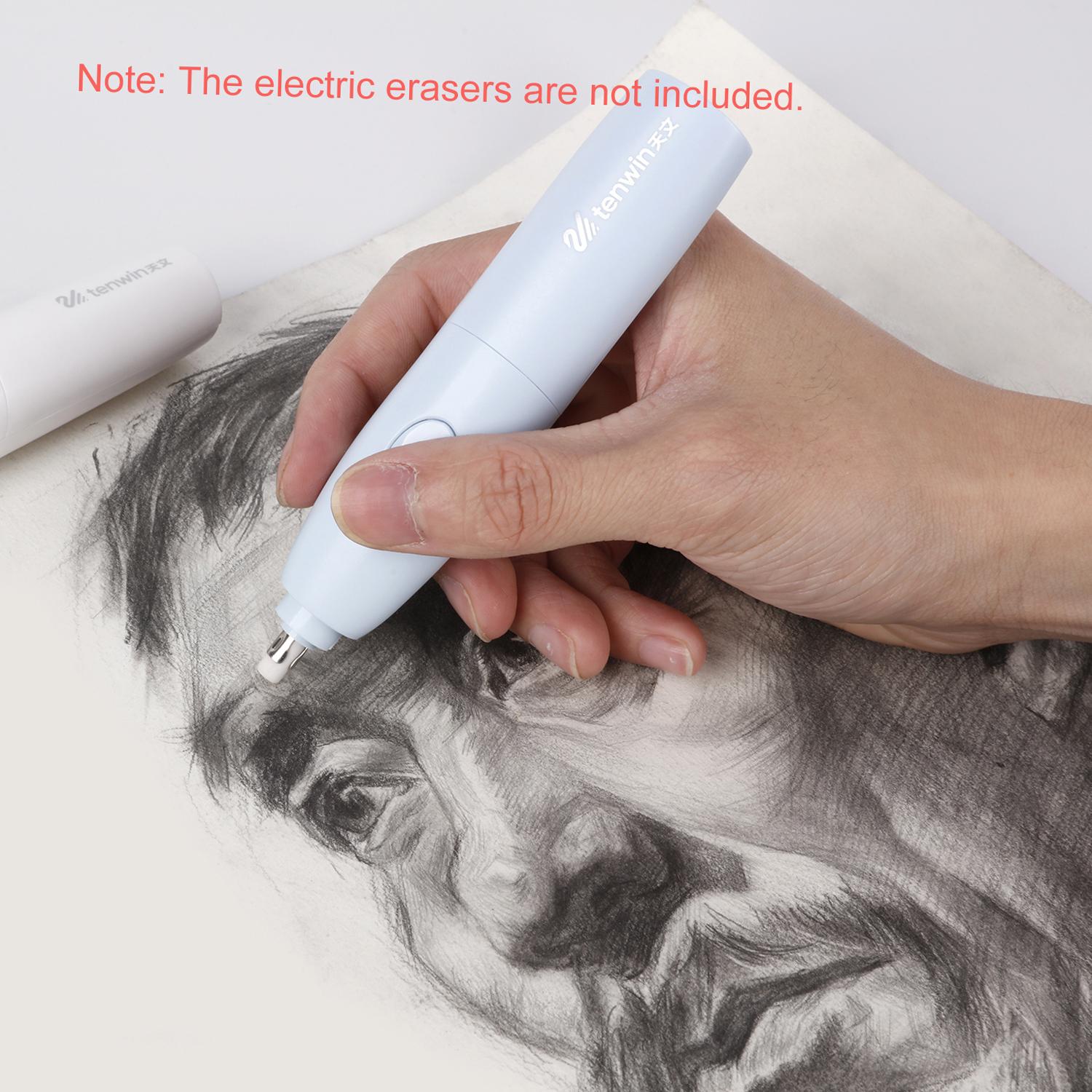 

tenwin Portable Electric Eraser Refills 50pcs Dia. 5mm Big Eraser Refills Replaceable Rubbers Stationery Supplies for 30pcs Big & 40pcs Small Eraser Refills