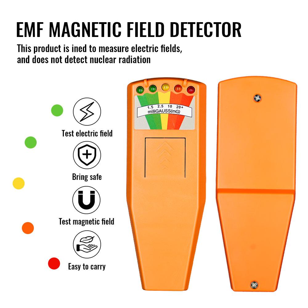 Color LED Display, 0-20 milliGauss Range, EMF Meter - Portable High and Low Magnetic Field Detector, Non-rechargeable 9V Battery