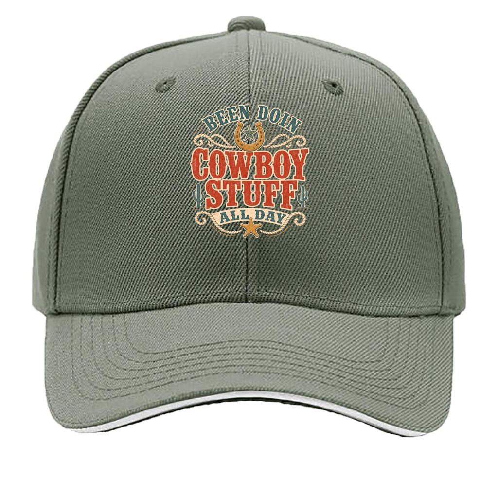 All Day Cowboy Spirit Quote Sandwich Baseball Cap Sun Cap Outdoor Workouts Hat