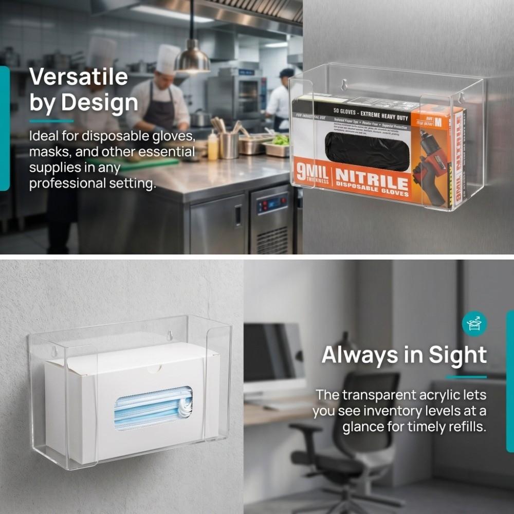 Wall mounted design Glove Dispenser Acrylic material Wall Mount Container Western restaurant