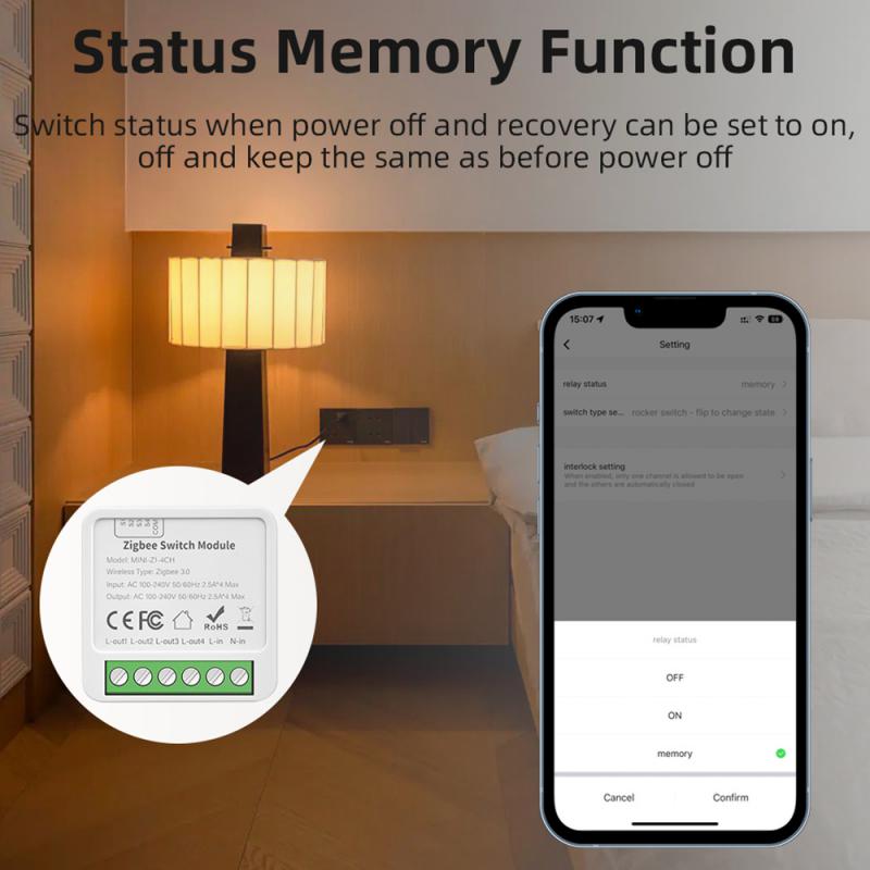Tuya Zigbee Mini Smart Switch Module 10A 2/3/4 Gang 2-way Control Timing DIY Automation Breaker Smart Home For Alexa Google Home
