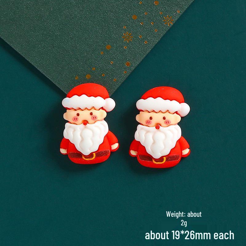 DIY Cartoon Santa & Reindeer Resin Accessories for Phone Cases & Hair Ties