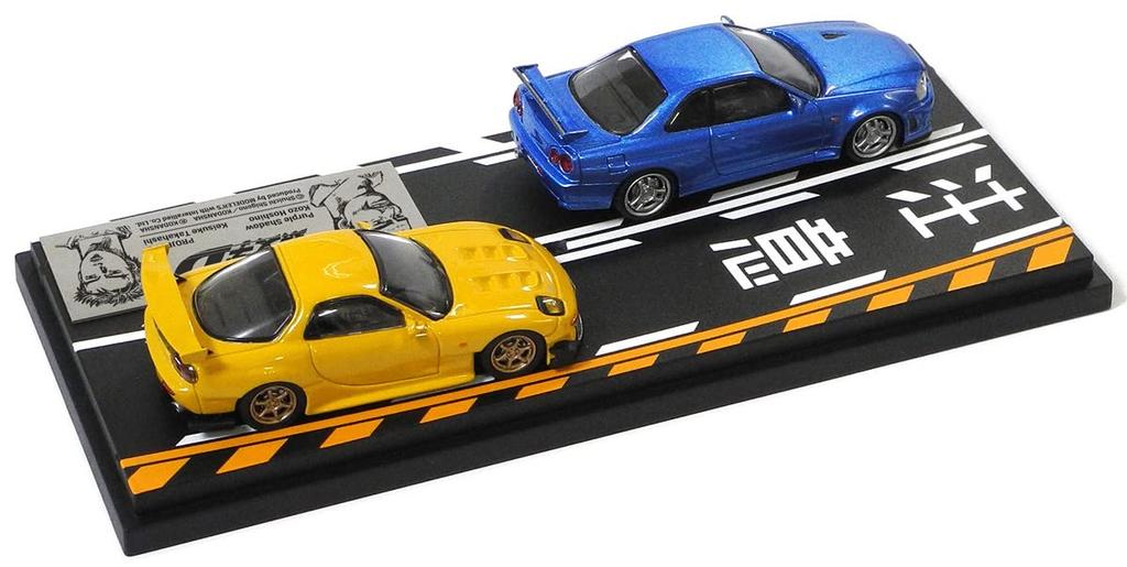 INTERALLIED Initial D Set Keisuke Takahashi Kozo Hoshino Skyline Completed Product MD64208 MODELER'S 1/64 Vol.8 RX-7 (FD3S) & GT-R (BNR34)
