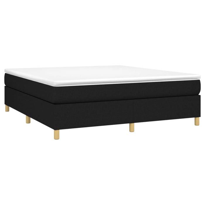 Maison Exclusive - Sommier à lattes de lit avec matelas Noir 160x200 cm Tissu