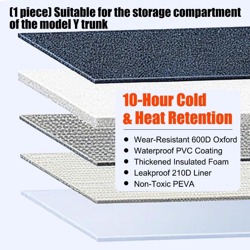 Custom Fit Frunk Storage Bin Set For Collapsible Insulated Bags With Carrying Handles For Groceries Road