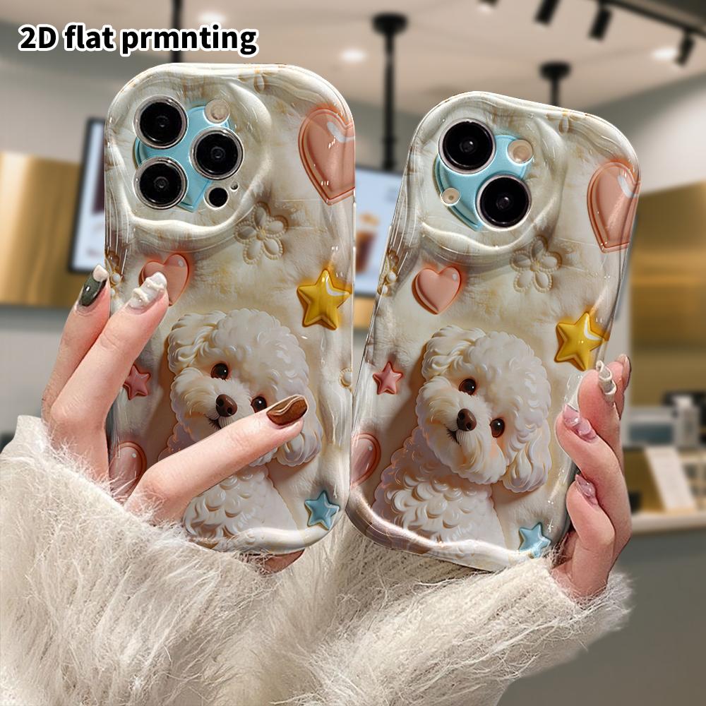 Phone Case: 2D Flat, Fits iPhone 12 Pro, 13, 14, 15, 16, 17, 18, Phone Decoration, Creamy Curly, Perfect Holiday Gift for Christmas and Halloween