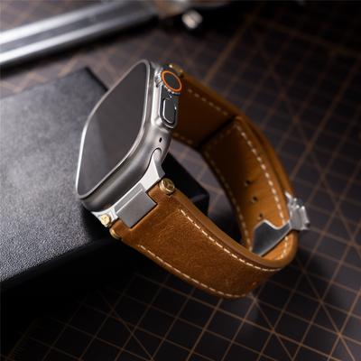 Leather Strap for Apple Watch Ultra 3 2 49mm Series 11 10 46mm Business Men Band for iWatch 9 8 7 45mm 6 5 4 Se 3 44mm Bracelet