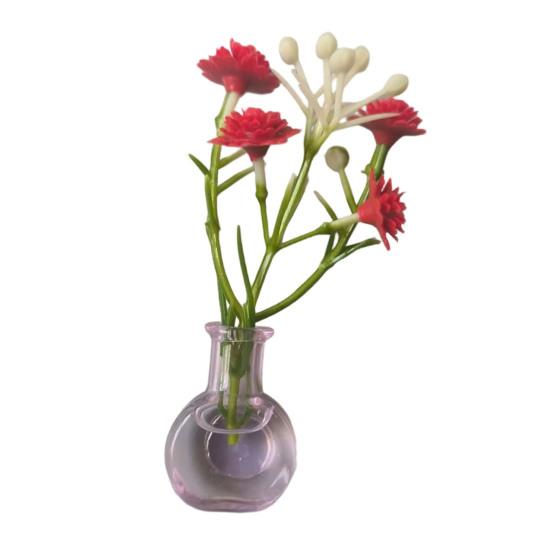 1/8/10Pcs Vertical Greenery Vase Magnetic Mini Clear Glass Propagation Vase with Faux Flowers Dorm Room Plant Decor