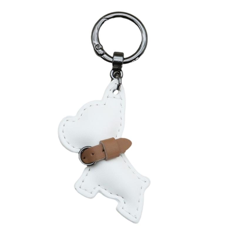 Car Hanging Ornament Key Chain PU Leather French Bulldog Key Chain Creative Gift Bag Charm Pendant Decoration