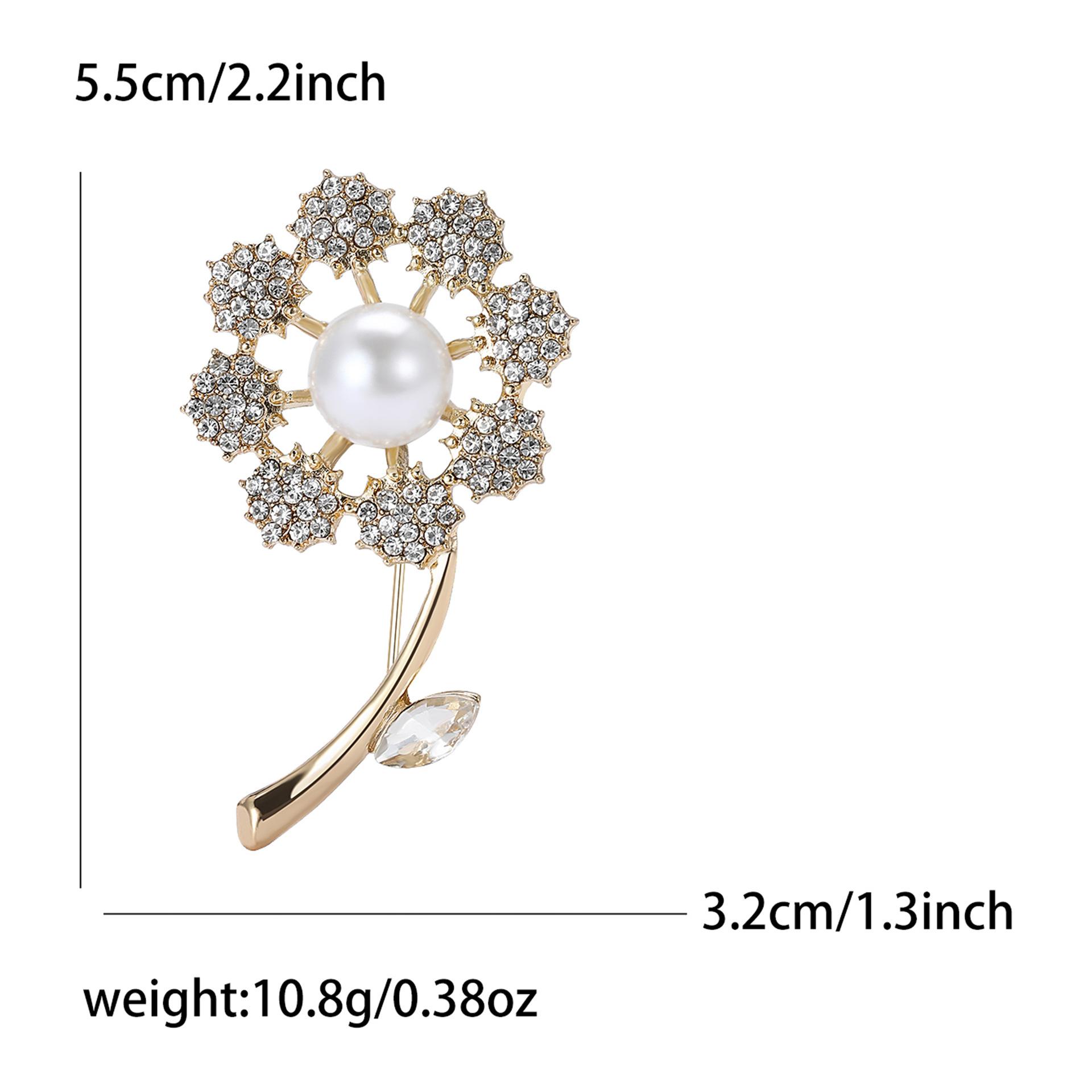 Модная брошь в виде одуванчика из сплава со стразами, темпераментная простая шаль для костюма, брошь-украшение на булавке