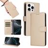 For iPhone 16 Pro Max Case RFID Blocking 3 Card Slots PU Leather Phone Cover with Wrist Strap