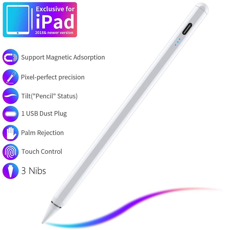 Stylet Capacitif Universel Intelligent pour Tablette Android IOS Stylo Affichage LED pour iPad Samsung Huawei Tablette&Téléphone Stylo Tactile