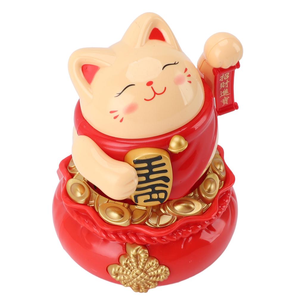 Solarbetriebene Glückskatze Dekorative Reichtum Begrüßende Winkende Arm Glückskatzen Ornament für Zuhause Auto