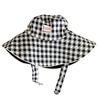 Women Sun Hat Sweet Plaid Wide Edge Fisherman Hat Outdoor Sun Protection Hat Travel Lace Up Hiking Large Brim Beach 5 Colors