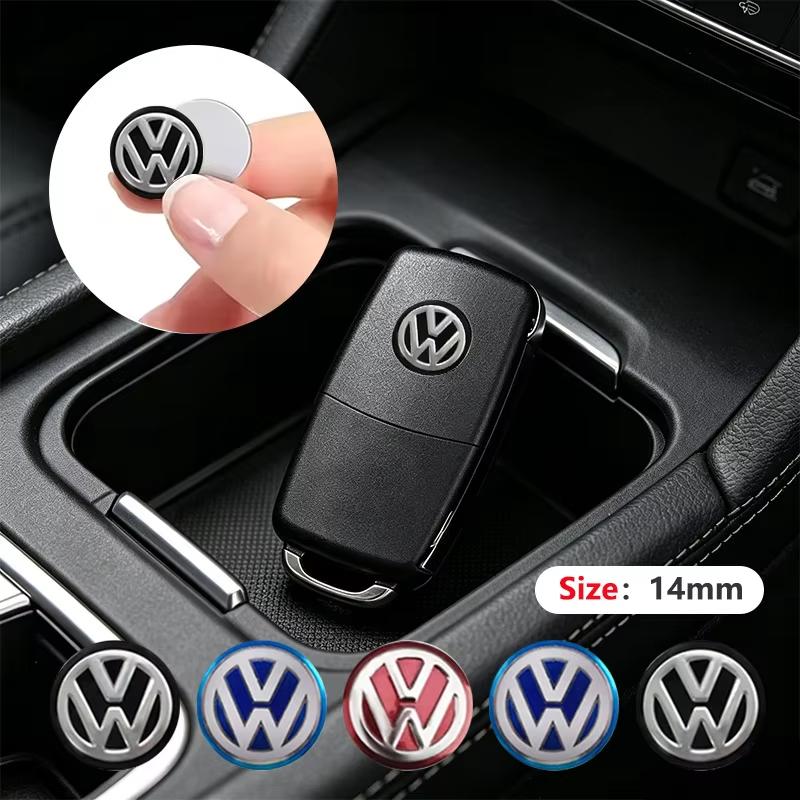 5/10Pcs 14MM Car Remote Key Badge Emblem Metal Logo Stickers For VW GTI Polo Golf Passat Tiguan B8 Arteon Touareg CC Taigo Caddy ze0