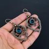 Blue Topaz Earrings, 999 Copper Wire Wrapped Gemstone Jewelry, Handmade Earrings, For Thanksgiving