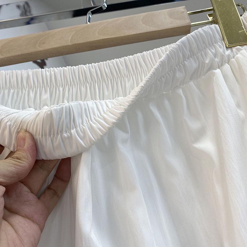 Sweet Lace Bow Ruffle Midi Skirt for Women - Spring 2025 High Waist A-line Style