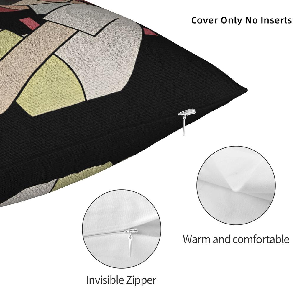 Pearto Creative Kasane Teto Expression Pillow Cover  Morden Pillow Case For Living Room Chair Comfy Cushion Cover Gift