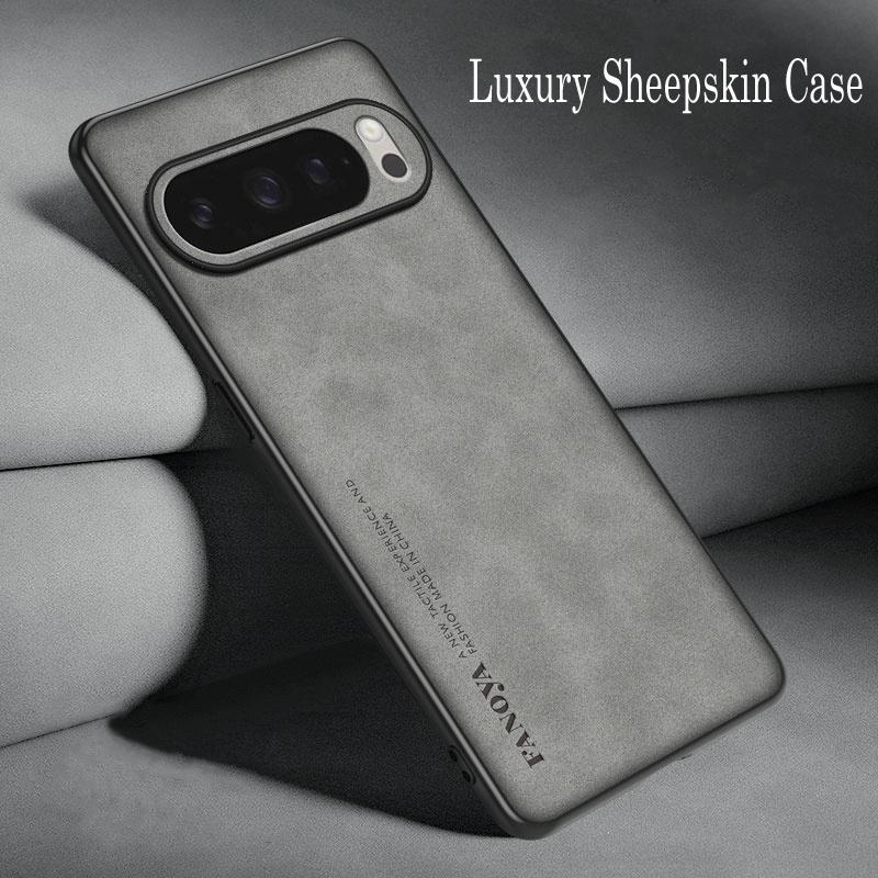 Luxury Sheepskin Leather Shockproof Silicone Case For Google Pixel 10 9 8 7 6 Pro XL Pixel10 Pixel9 Pro 9A 8A 9A 6A Phone Cover