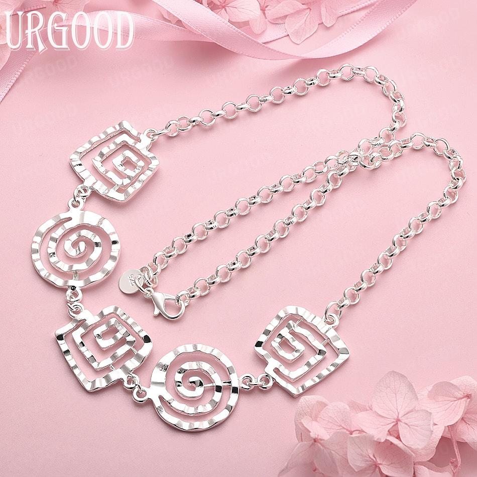 

925 Sterling Silver Wedding Jewelry Thread Necklace 45cm