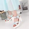 Big Size 45 Women Ankle Buckle High Heel Sandals Summer 2025 Fashion Platform Sandles Woman Thick Sole Gladiator Sandalias Mujer