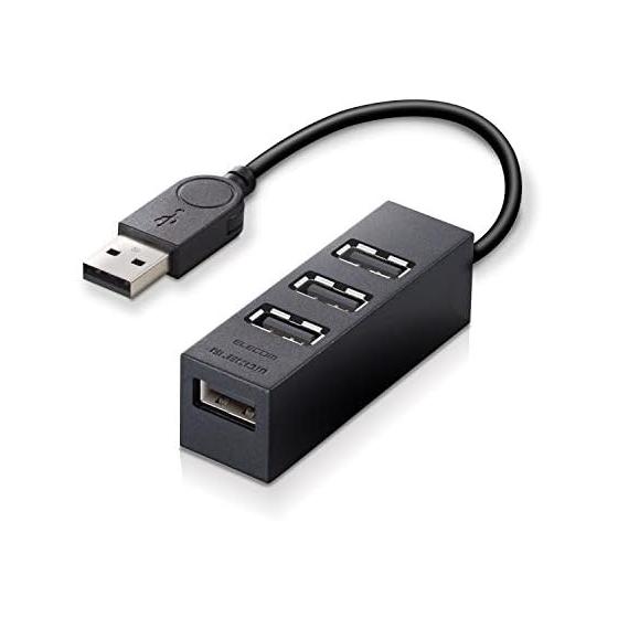 ELECOM USB Hub 2.0 Bus Powered 4 Ports 10cm with Magnet Functionalism MacBook/Surface Pro/Chromebook and Other Laptops Compatible with Nintendo