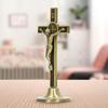 Catholic   Hand Made Zinc Alloy Metal Vertical Catholic Crucifix Wall   with Removable Base