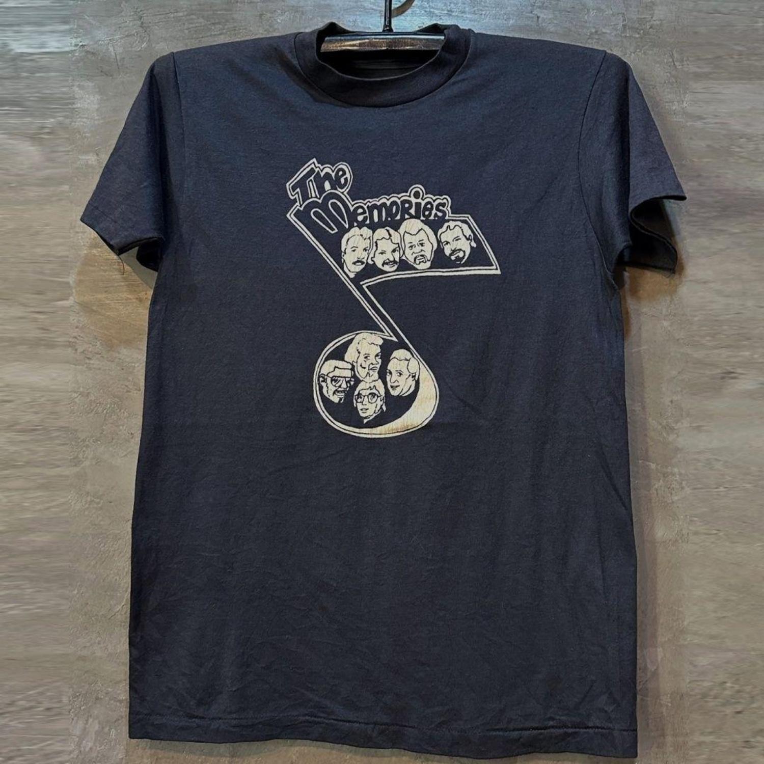 

Винтажная футболка с коротким рукавом в стиле олдскул, американская ретро, для хэви-метал рок-группы The Memories с модной текстурой S чёрный