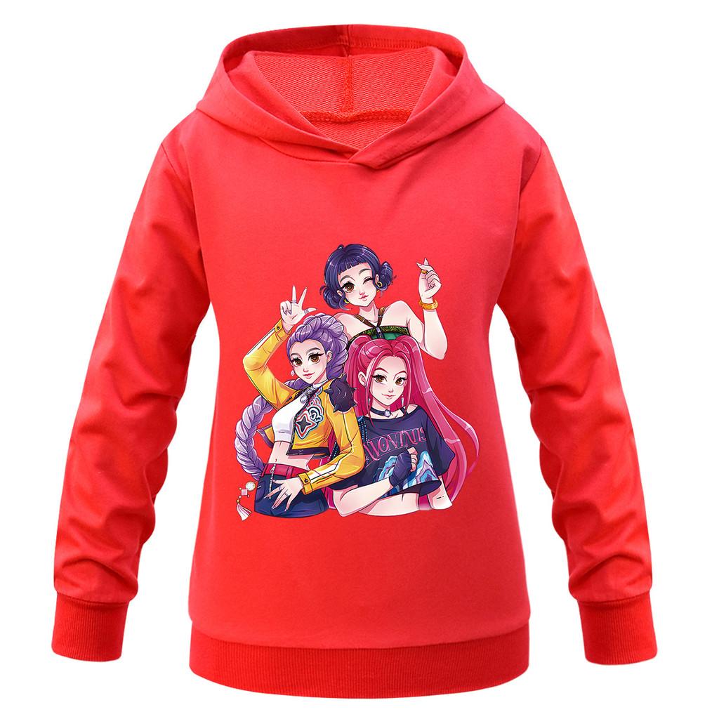 Kids Girls Anime Cartoon K-POP Rumi Zoey Mira Printed Casual Long Sleeves Sweatshirt Hoodies