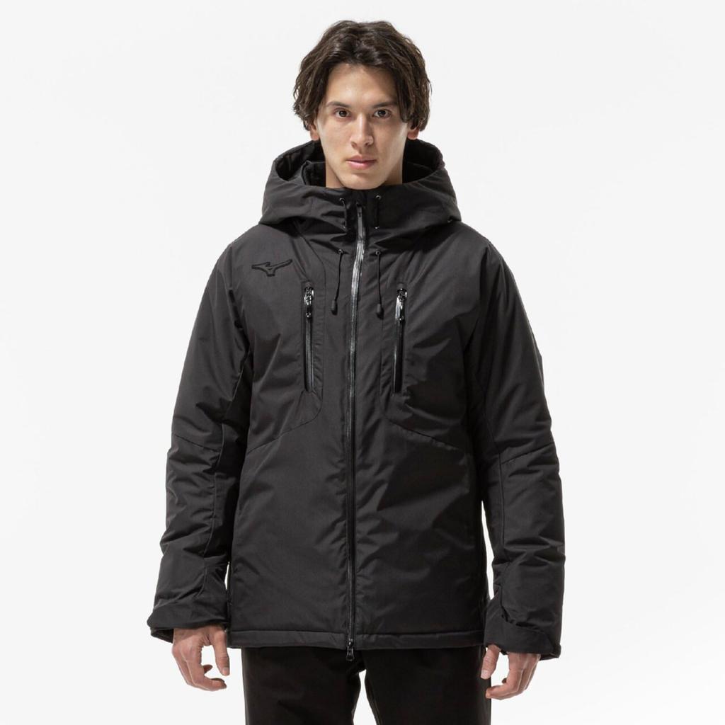 Mizuno Techfil Breath Thermocoat Training Black Wear, Heat-Generating Material, Water-Repellent, 32MEC552,