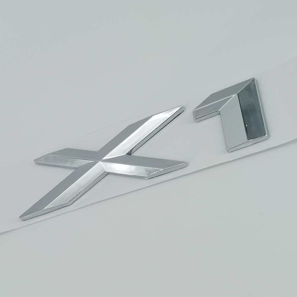 3D ABS Chrome Black Logo X1 Emblem Letters Nameplate Sticker Car Rear Trunk Badge For BMW X1 E84 F48 U11 Styling Accessories Uo2