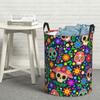 Laundry Collector Sugar Skull Mexican Flower Halloween Day Of The Dead Laundry Basket Organizer Baby Washing Basket Organizer