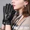 Add Velvet Thickened Autumn and Winter Warmth and Cold Driving Electric Bike Touch Screen Women's Leather Gloves