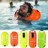 Double Air Bag Inflatable Swimming Buoy Bag Highly Visible Waterproof Swim Safety Float Adjustable Waist Strap Reusable