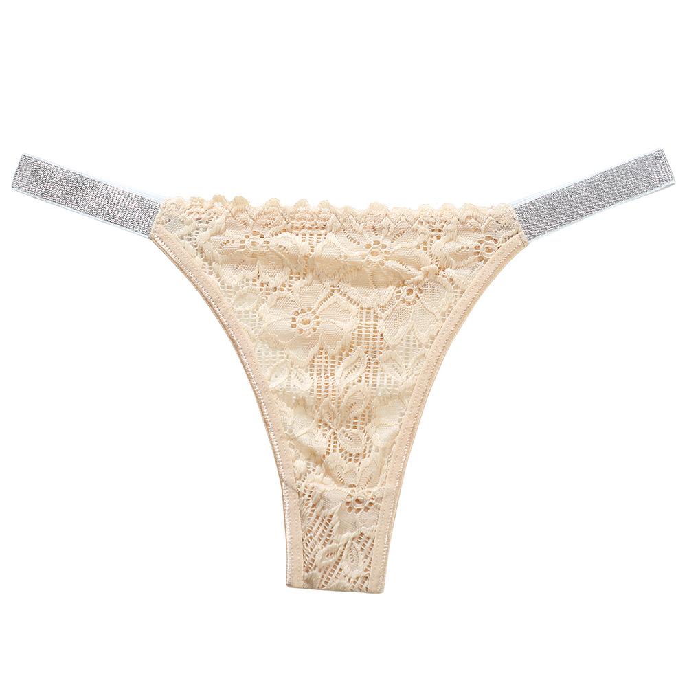 

Сексуальные кружевные трусики-стринги средней посадки - Женские соблазнительные персиковые трусики (6831) Large телесный