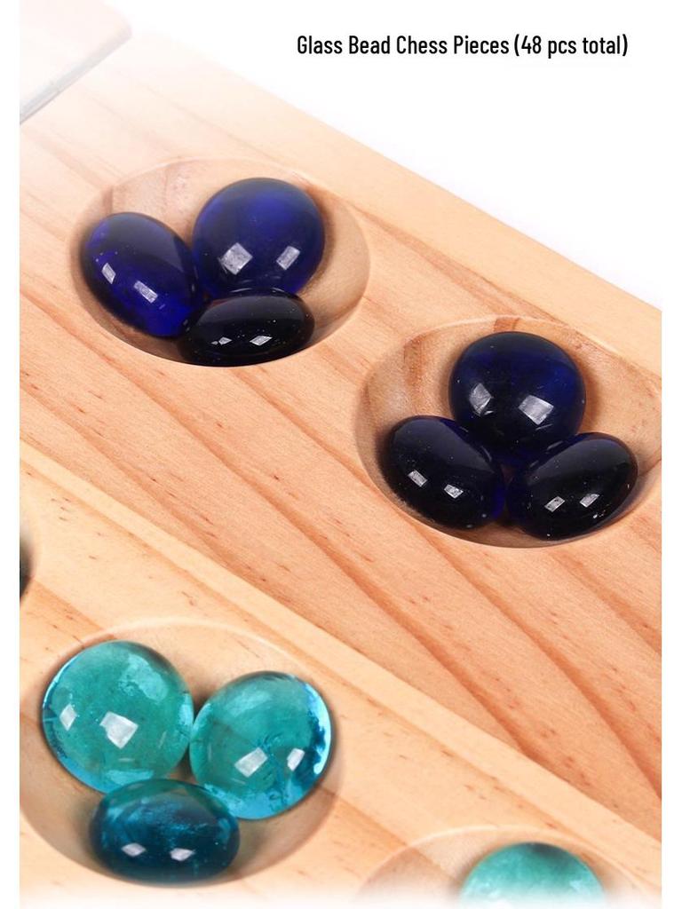 Kids' Gem African Chess Puzzle: Wooden Beads Sorting & Planting Checker Game