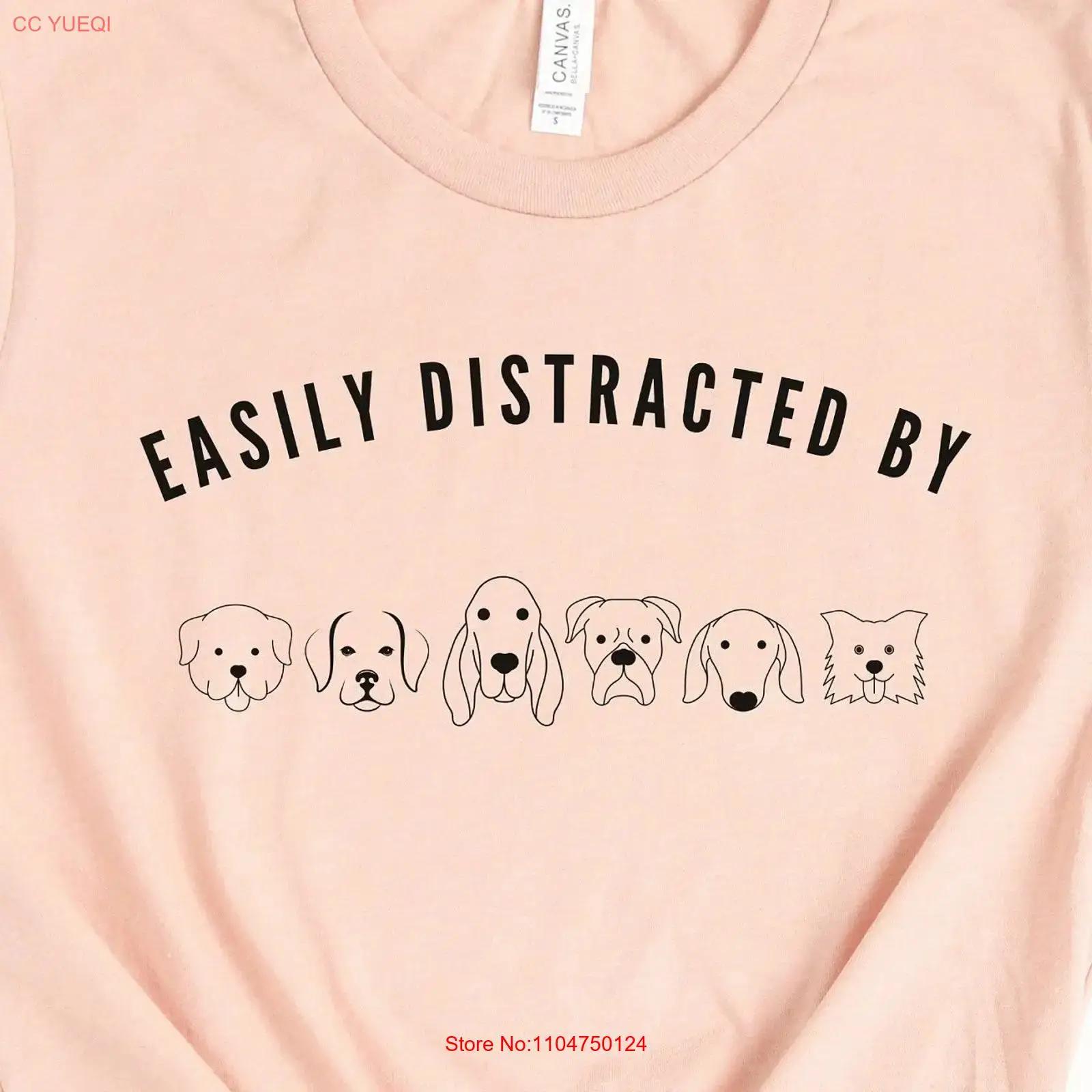

Easily Distracted By Dogs Dog Lover T Shirt Person For Kids I Love My Mom vintage Washed Unisex Stylish Stretched Breathable S разноцветный