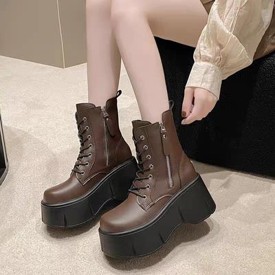 Fashion 2024 Hot Sale New Wear Resistant Autumn Winter Round Head Ladies Boots Solid Color Fashion Side Zipper Non-slip Women Shoes