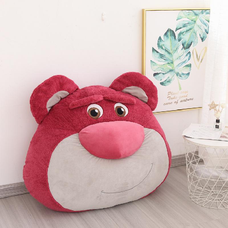 Cartoon Strawberry Bear Pillow Hand Warmer Office Air Conditioning Nap Blanket 3-in-1 Large Plush Cushion