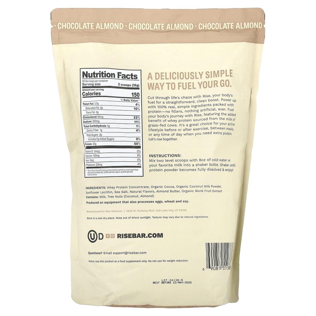 Whey Protein Powder, Chocolate Almond, 1.1Kg(2.4Lb)